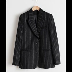 &Other Stories Wool Pinstripe Blazer